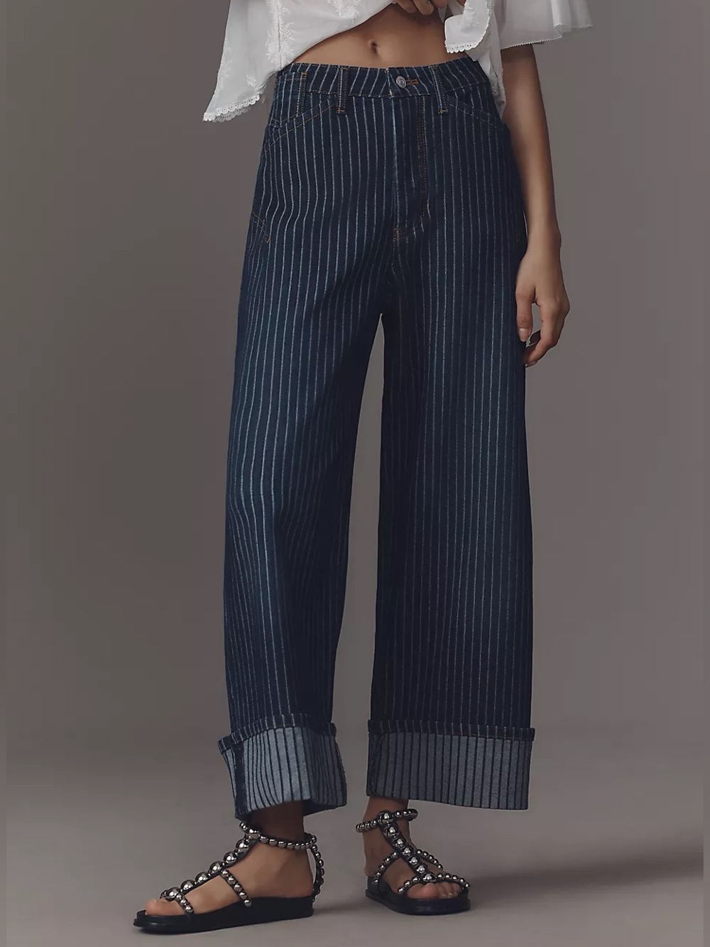 Pilcro Kayden High-Rise Railroad Stripe Carpenter Barrel Stretch Jeans  Size: 26